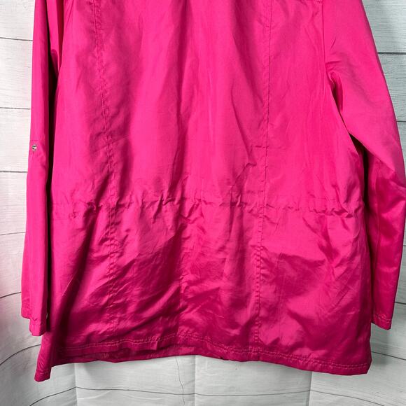 Nouveau Monde Womens size 2X Vintage Button Up Hooded Windbreaker Jacket Pink - Picture 6 of 9